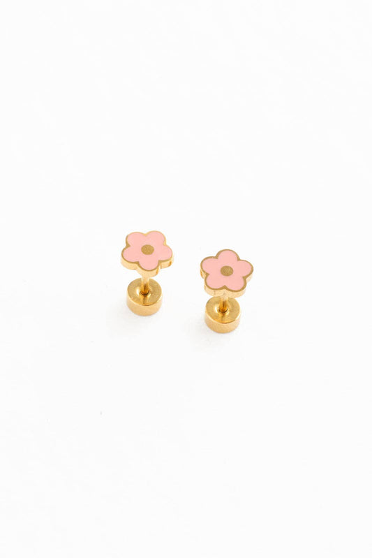 Petite Flower: Pink Earrings