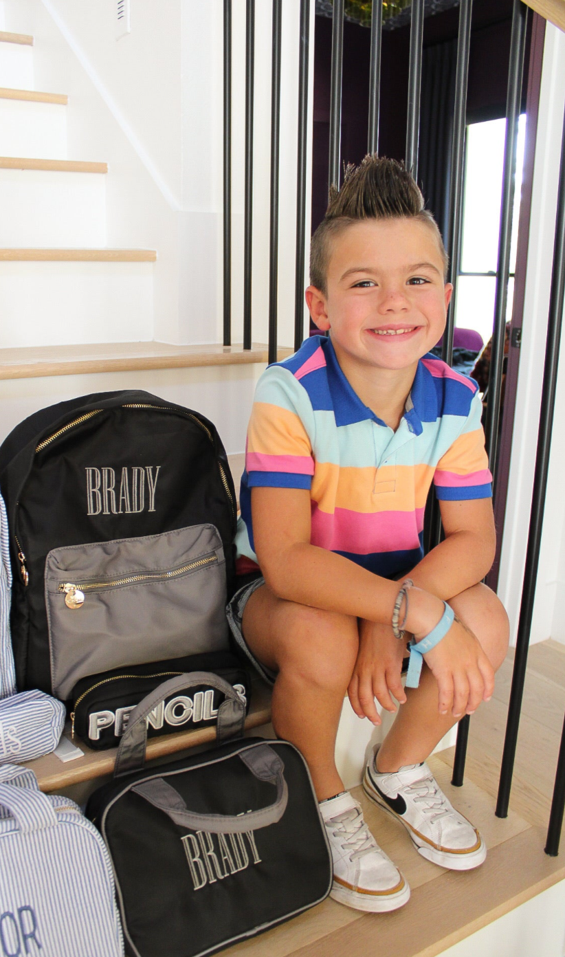 Black + Grey Colorblock Backpack: Standard