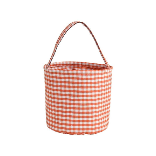 Basket Tote | Orange Check