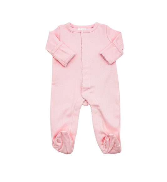 Pink Footie with White Picot Trim