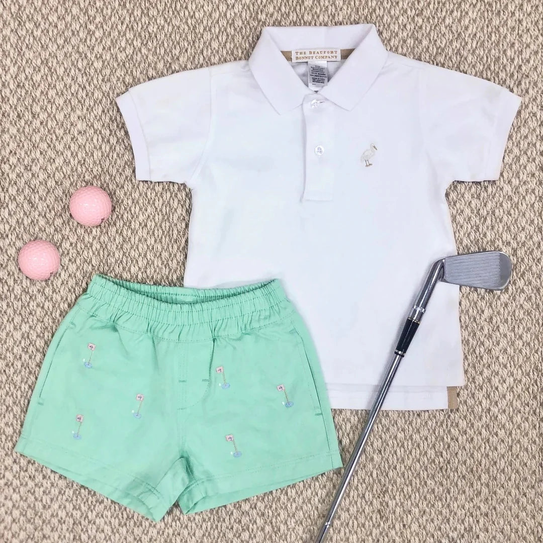 Critter Sheffield Shorts | Grace Bay Green with Golf Applique