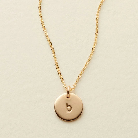 Made By Mary - Initial Disc Necklace - 3/8"