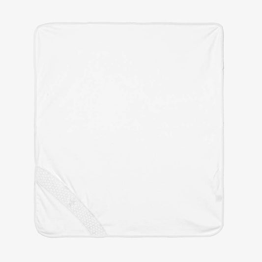 Blessed Smocking Receiving Blanket | White