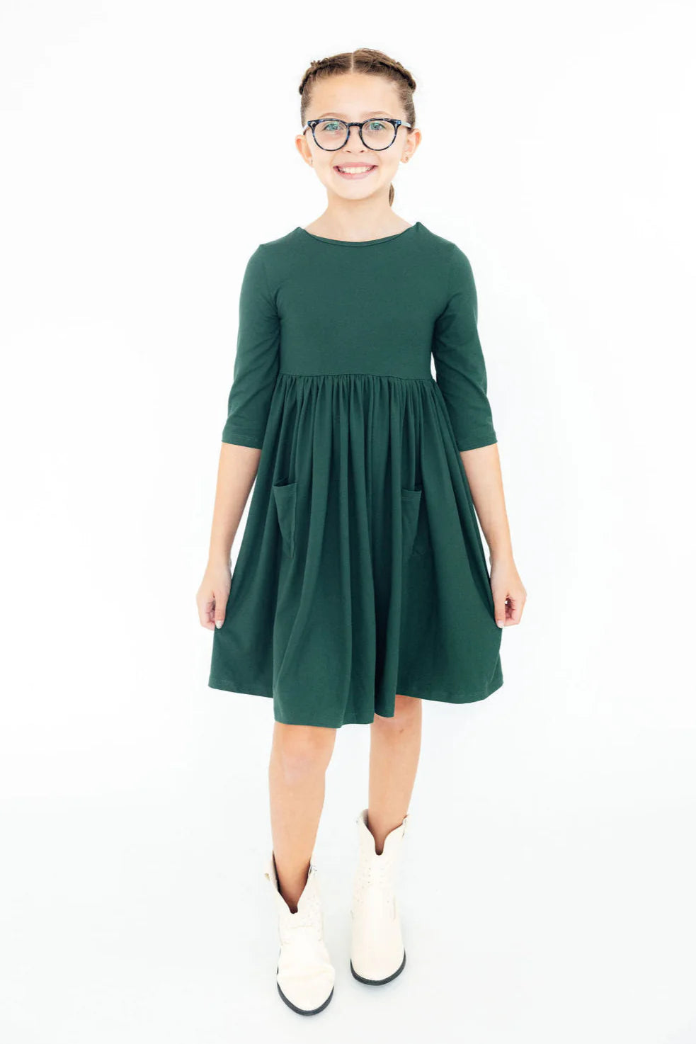 Spruce 3/4 Sleeve Twirl Dress