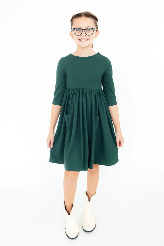 Spruce 3/4 Sleeve Twirl Dress