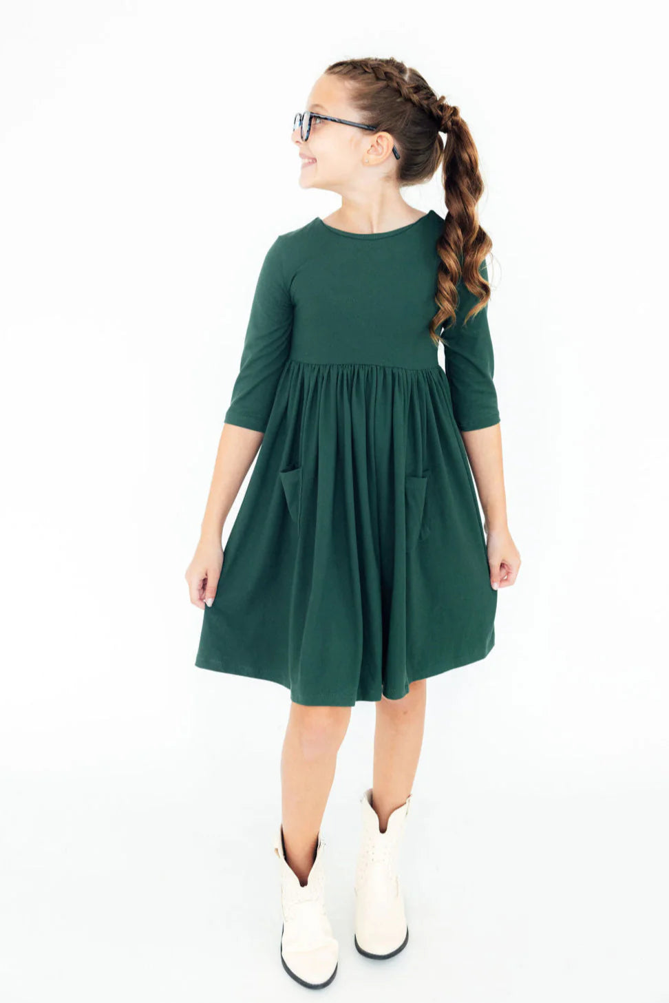 Spruce 3/4 Sleeve Twirl Dress