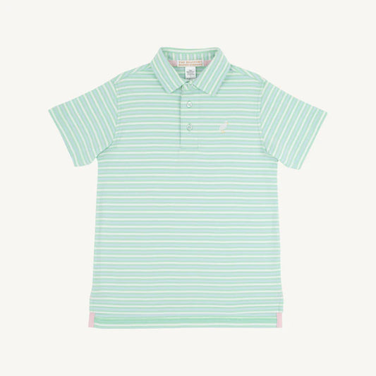 Prim & Proper Polo & Onesie | Sumner County Stripe (Grace Bay Green)