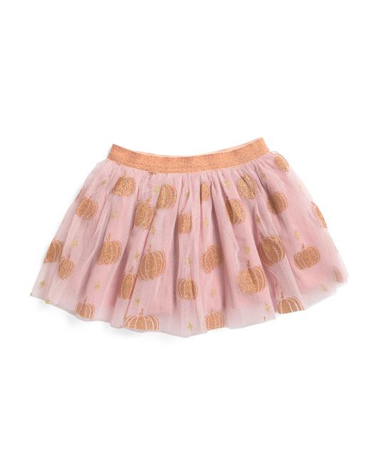 Girls Pumpkin Glitter Tutu Skirt
