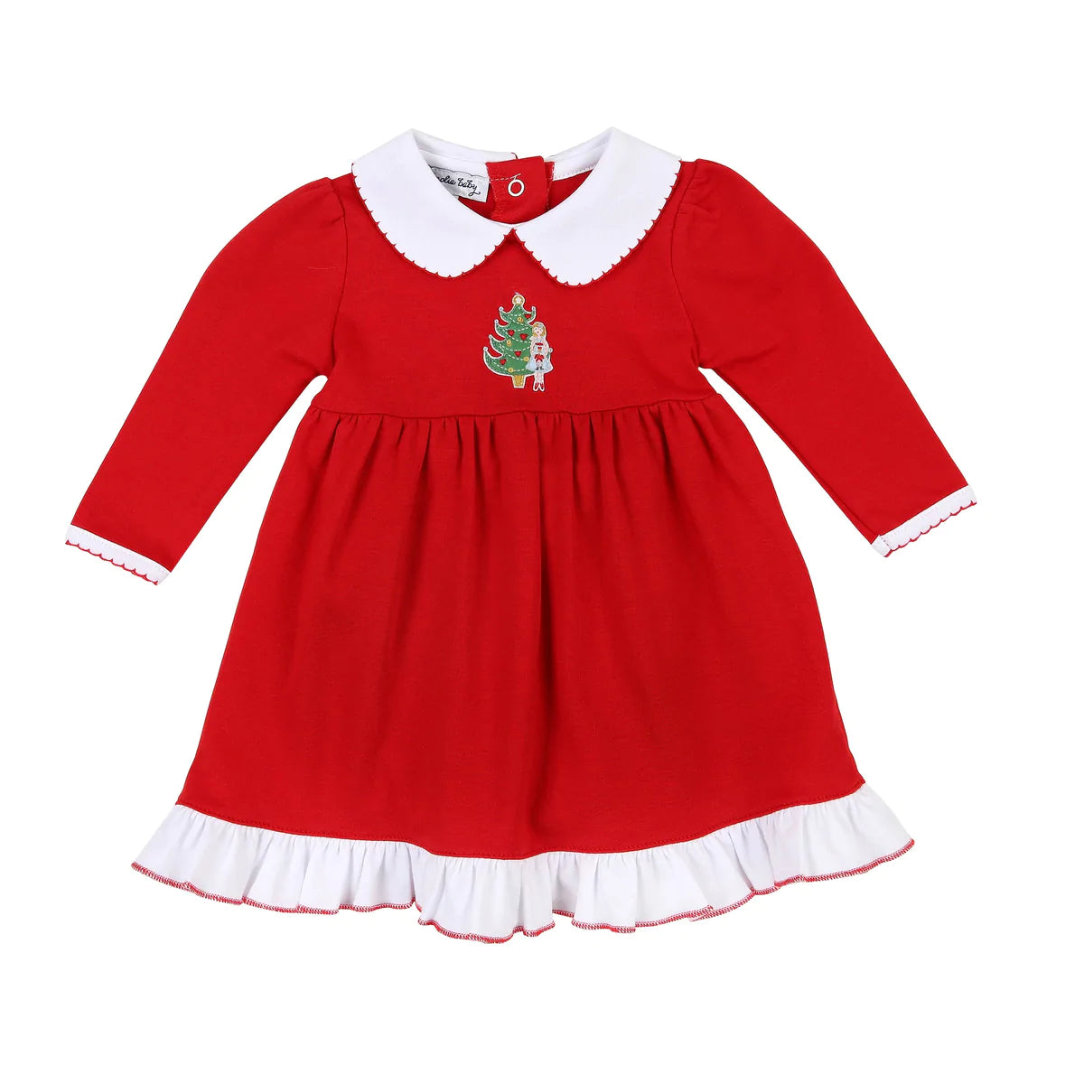Nutcracker Holidays Embroidered Collared Longsleeve Toddler Dress