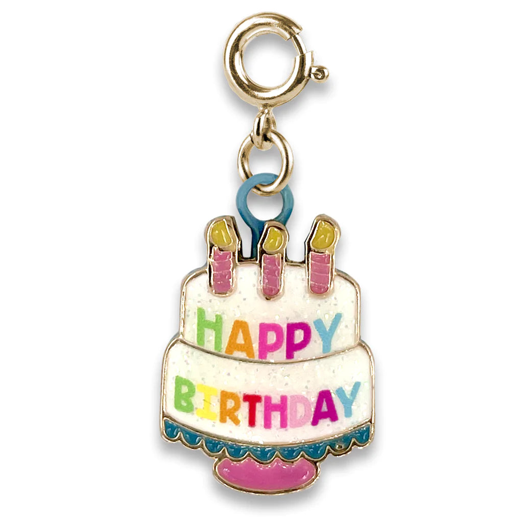Gold Glitter Birthday Cake Charm