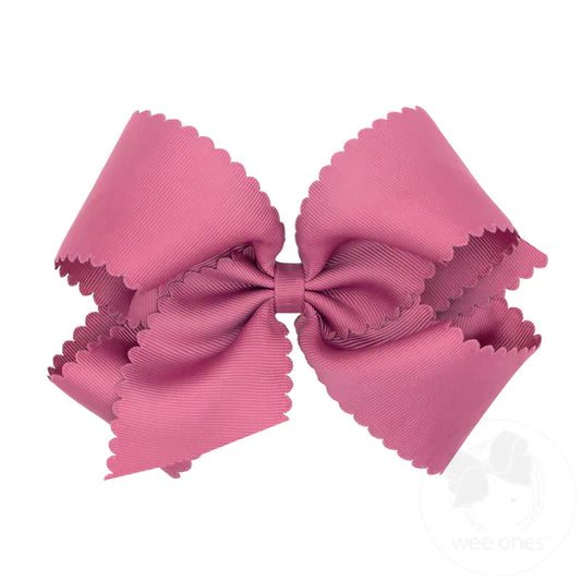 King Scalloped Edge Grosgrain Bow