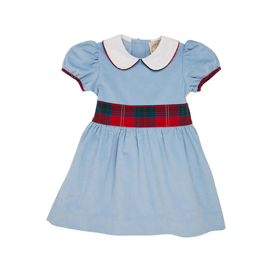 Cindy Lou Sash Dress Corduroy Barrington Blue