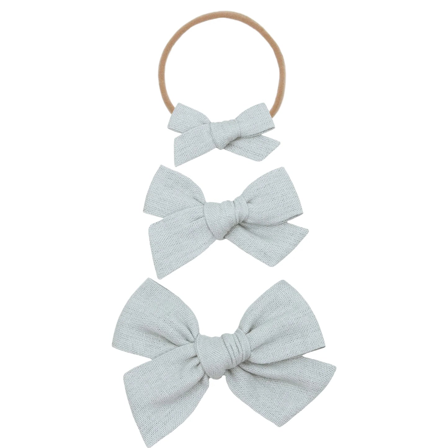 Linen Classic Bow Headband | Dove