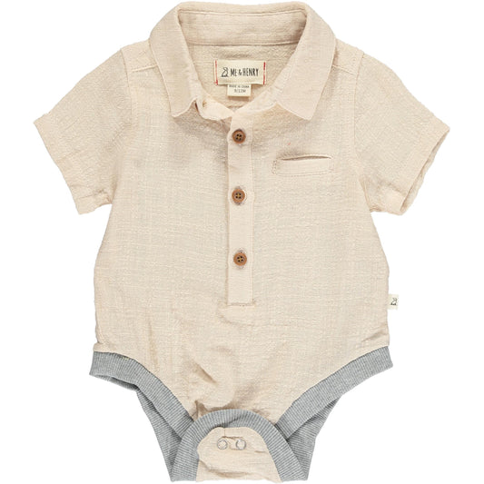 Helford Woven Onesie | Oat Cotton
