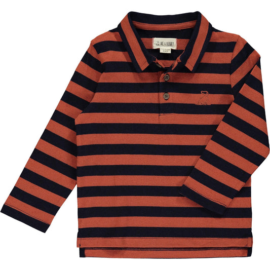 Sumter Pique Polo Rust/Navy Stripe
