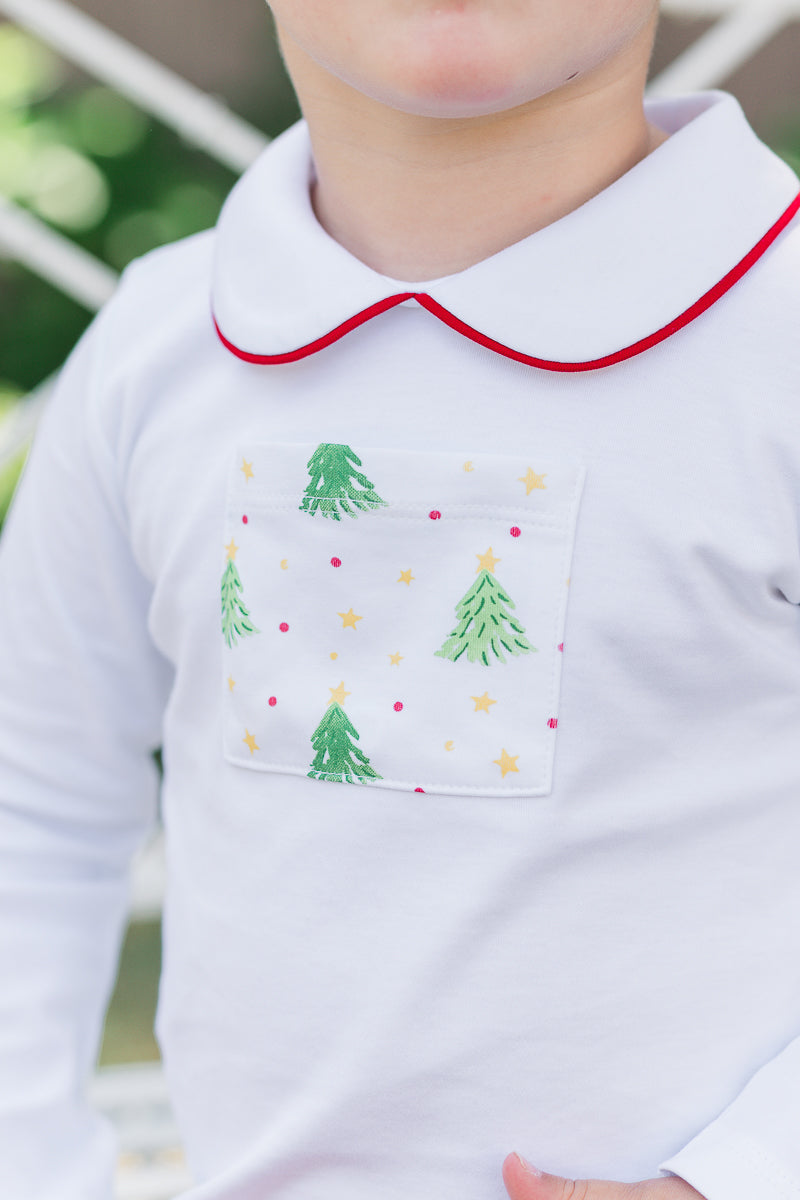 Pima Holiday Boy Collar Shirt