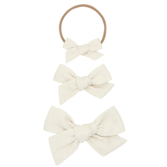 Linen Bow | Ivory Headband