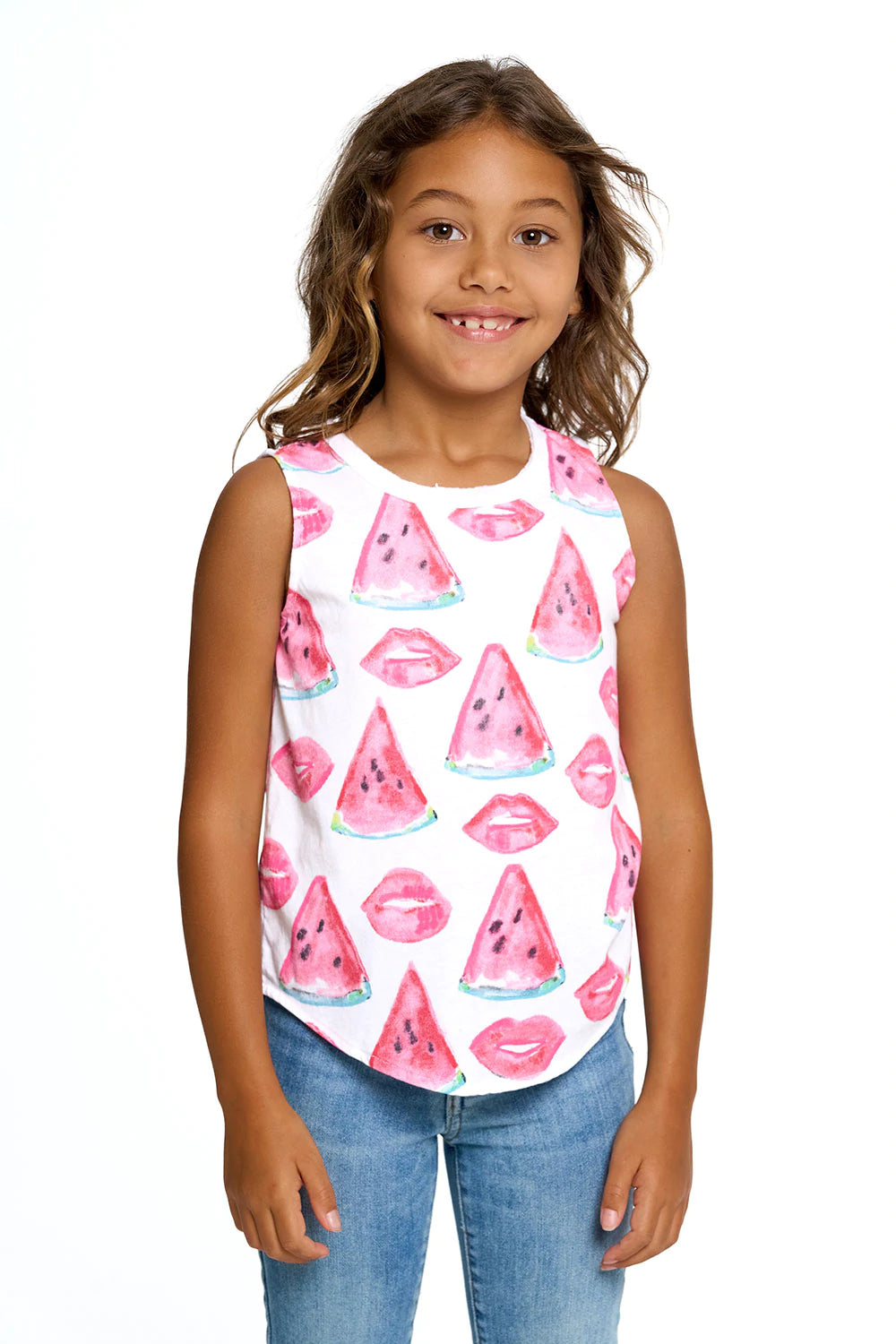 Vintage Shirttail Muscle Shirt Watermelon Lips