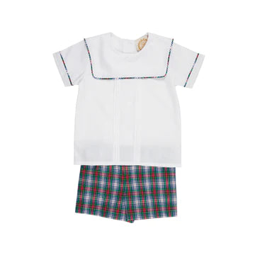Shepherd Short Set White/ Prestonwood Plaid