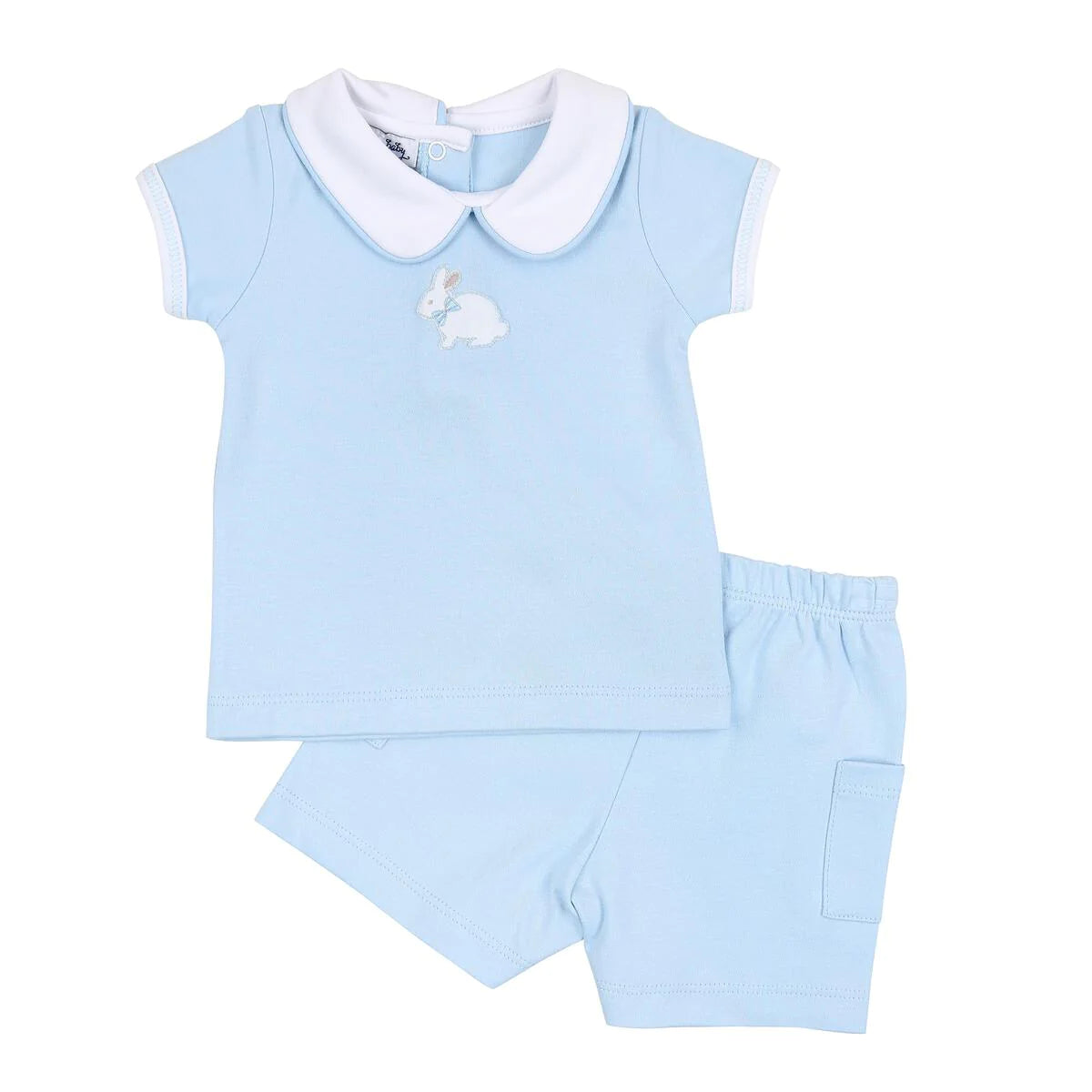 Little Cottontails Blue Collared Short Set