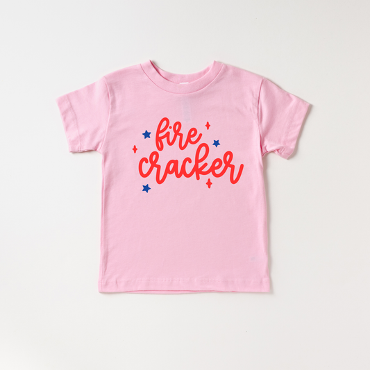 Fire Cracker Girls Shirt | Red and Blue Mix / Pink