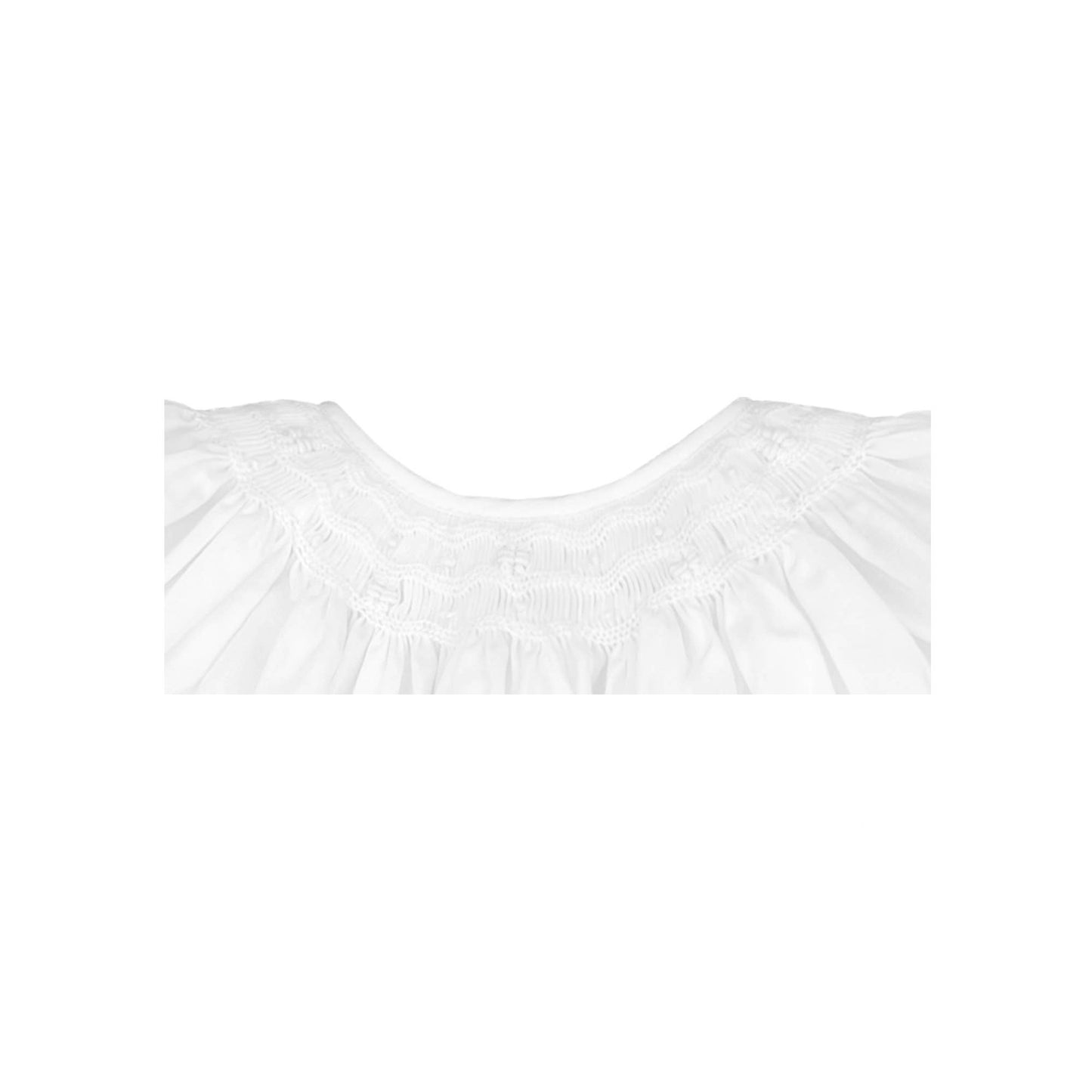 Daygown with Wave Smocking | White
