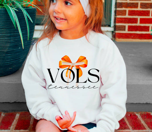 Preppy Tennessee Vols Coquette Bow Sweatshirt