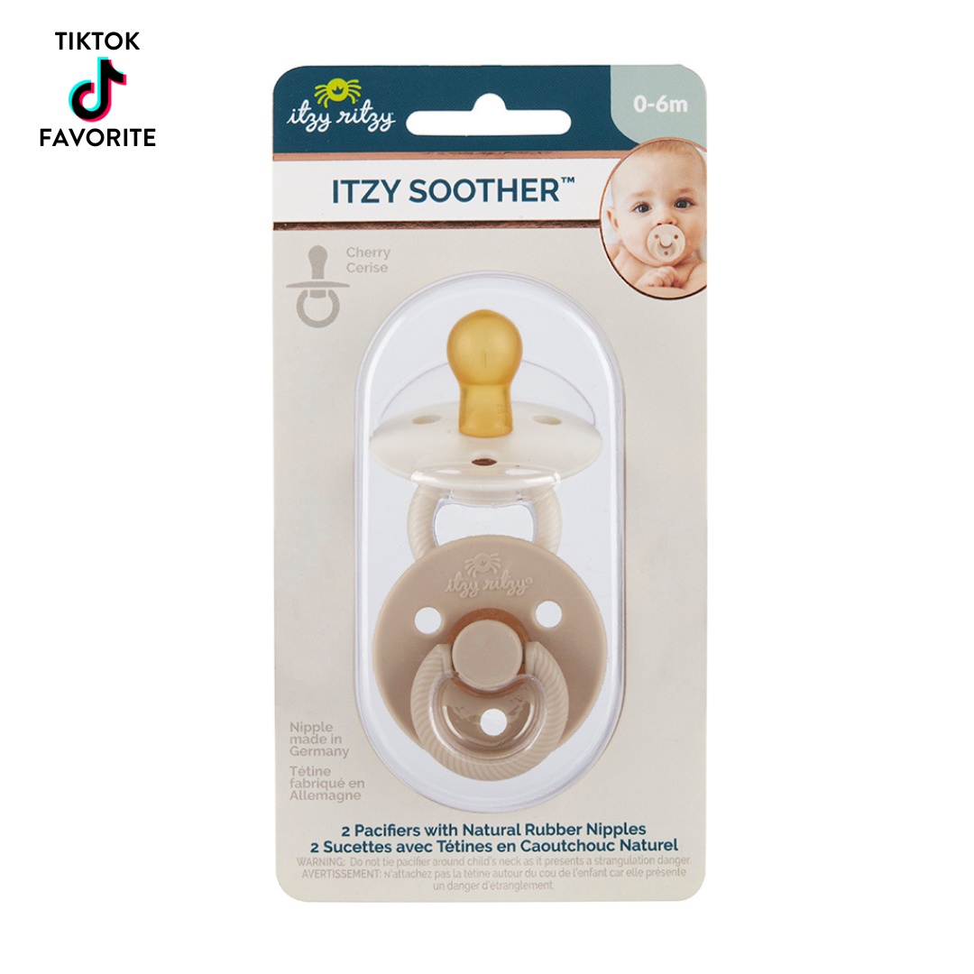 Itzy Soother™ Natural Rubber Paci Sets - Blossom + Rosewood