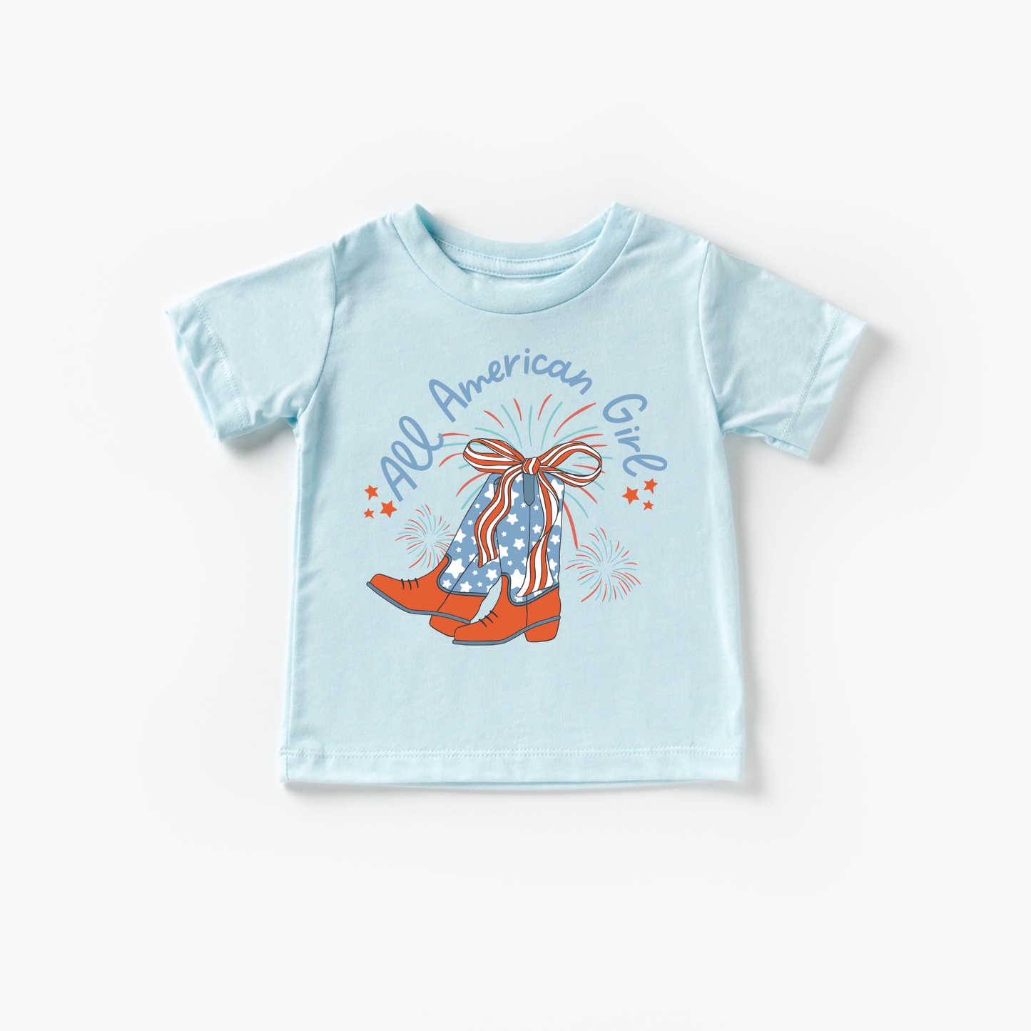 All American Girl Cowboy Boots Shirt | Ice Blue