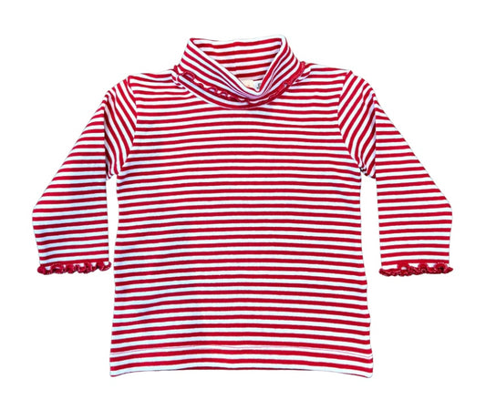 Lettuce Edge Turtleneck | Red & White Stripe