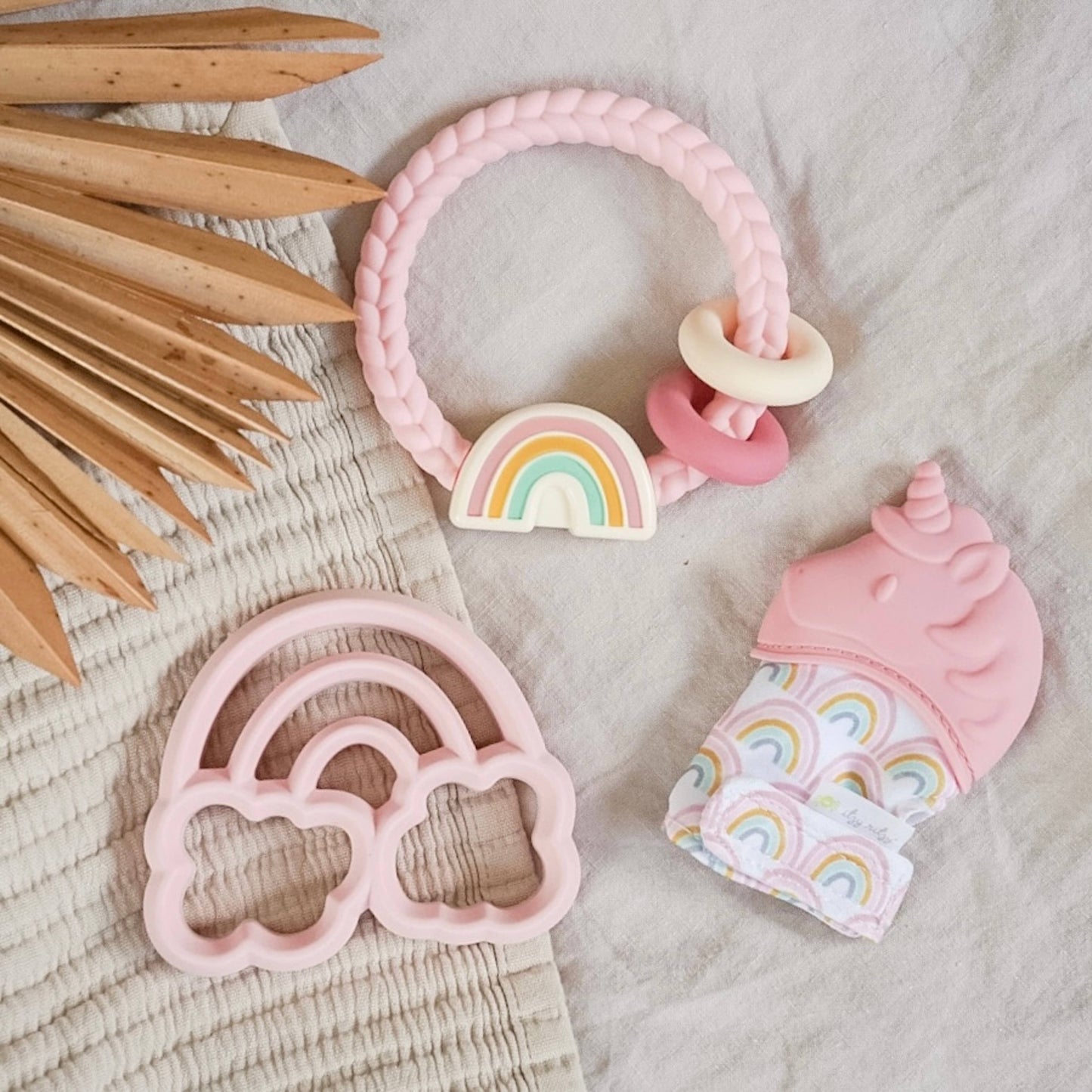 Ritzy Rattle™ Silicone Teether Rattles | Rainbow
