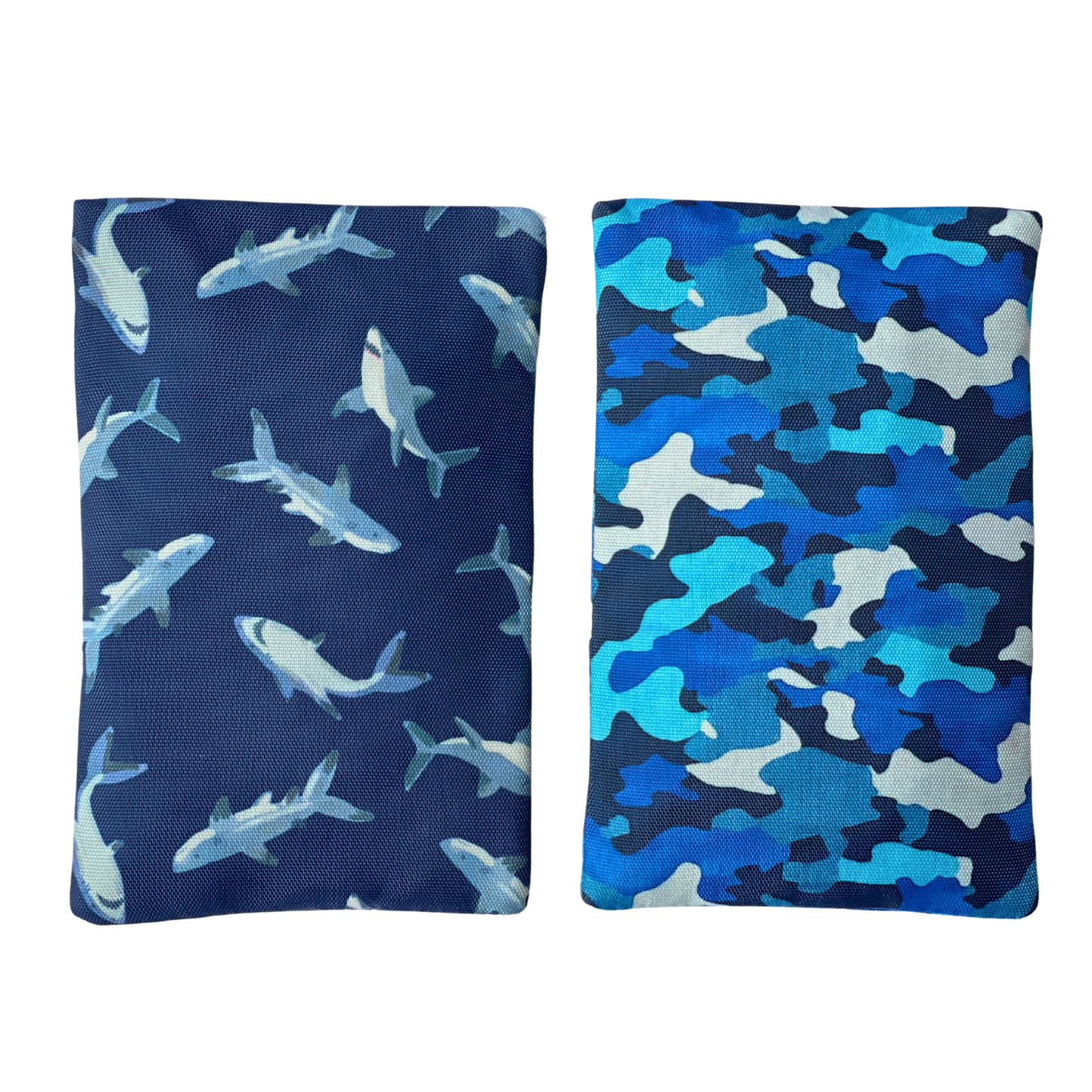 Gel Ice Packs in Fabric Sleeves 2-Pack | Sharks & Camouflage