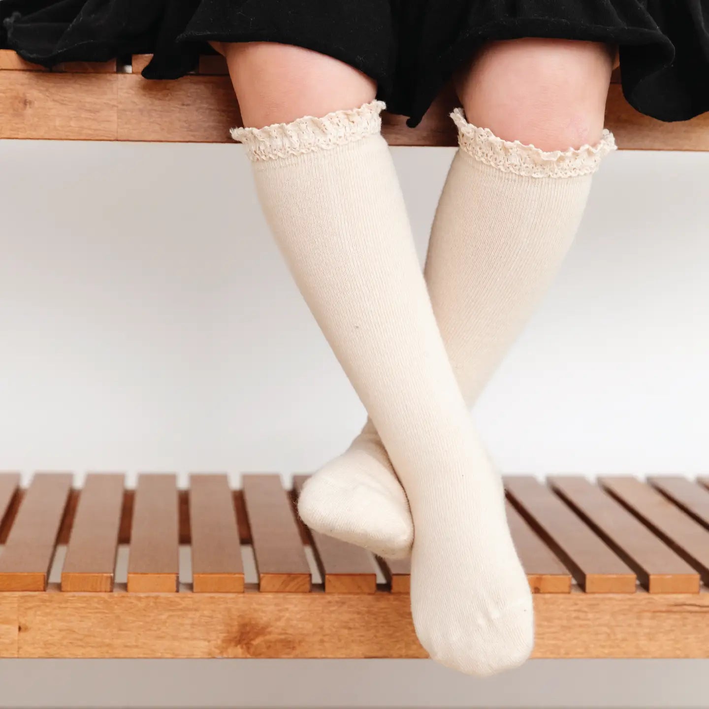 Little Stocking Co. - Vanilla Lace Top Knee Highs