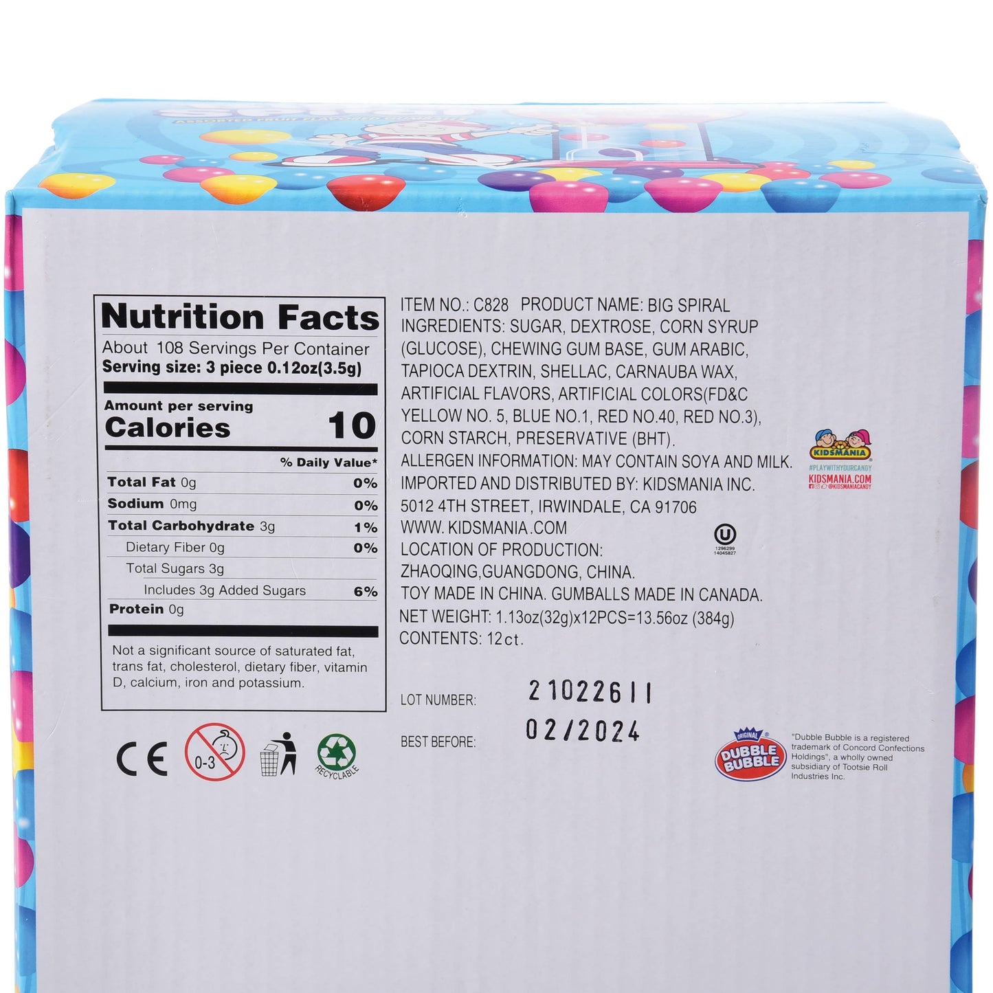 Double Bubble Big Spiral Candy