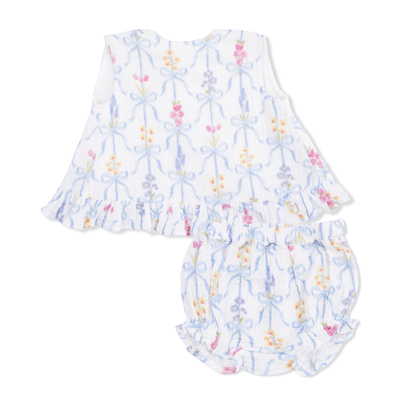Ruffle Back Top & Bloomer Set | Ribbon Bouquets