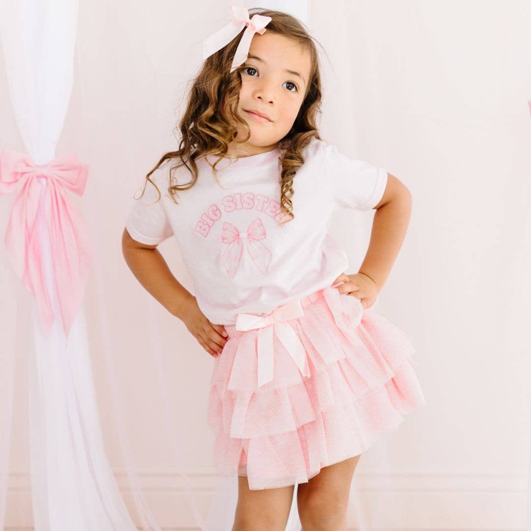 Sweet Wink - Ballet Bow Tiered Tutu - Kids Dress Up Skirt - Coquette: 4-6Y