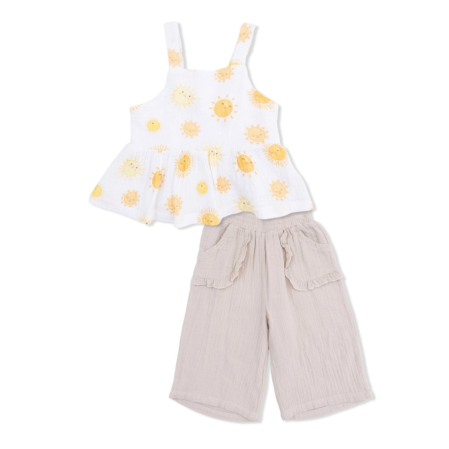 Peplum Tank with Wide Leg Pant | Happy Suns