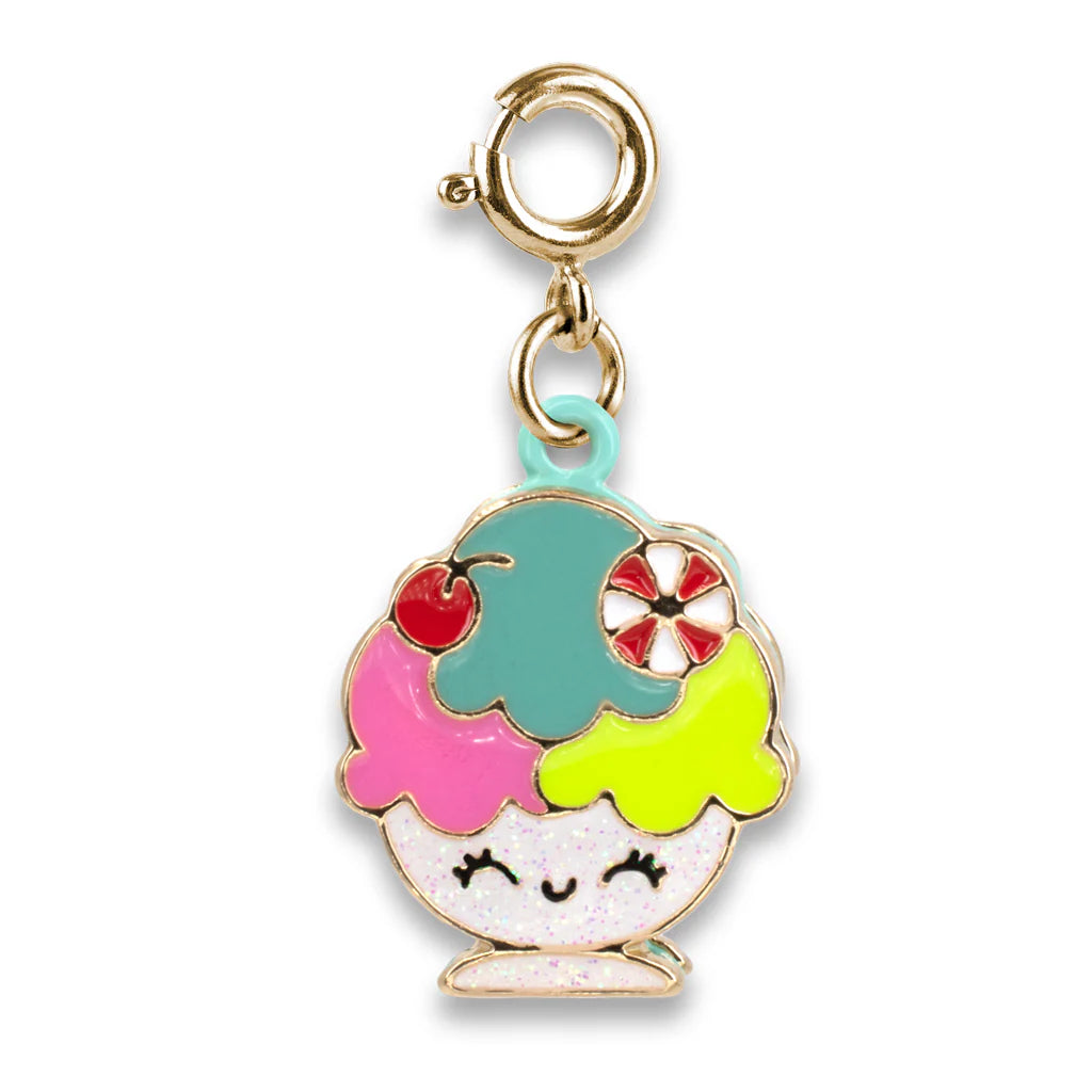 Gold Ice Cream Sundae Charm