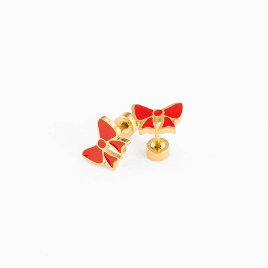 Red Bow Earrings