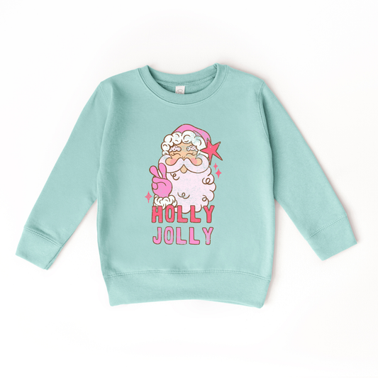 Holly Jolly Santa Christmas Sweatshirt | Teal