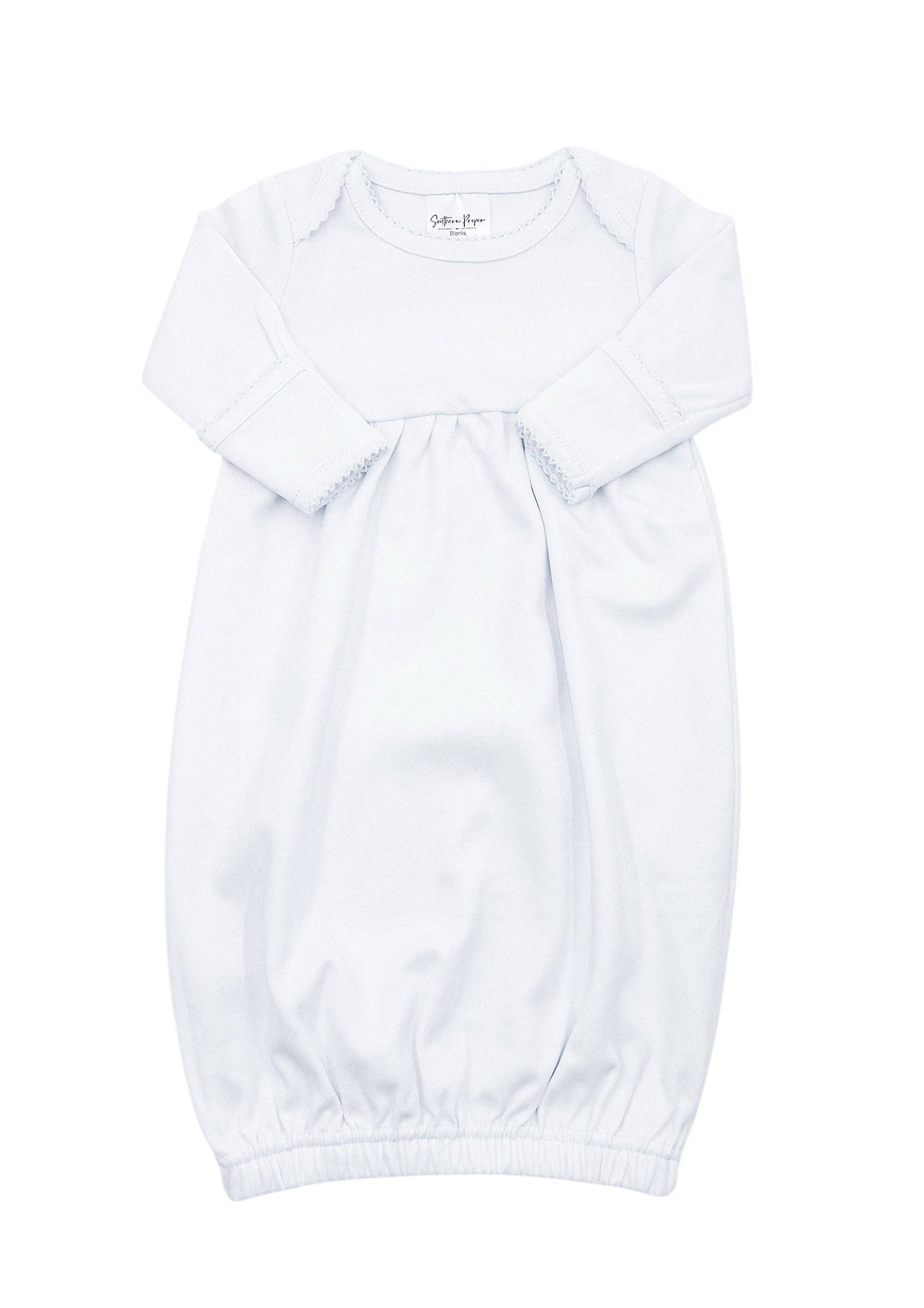 White Gown with White Picot Trim
