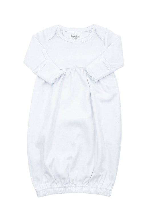 White Gown with White Picot Trim