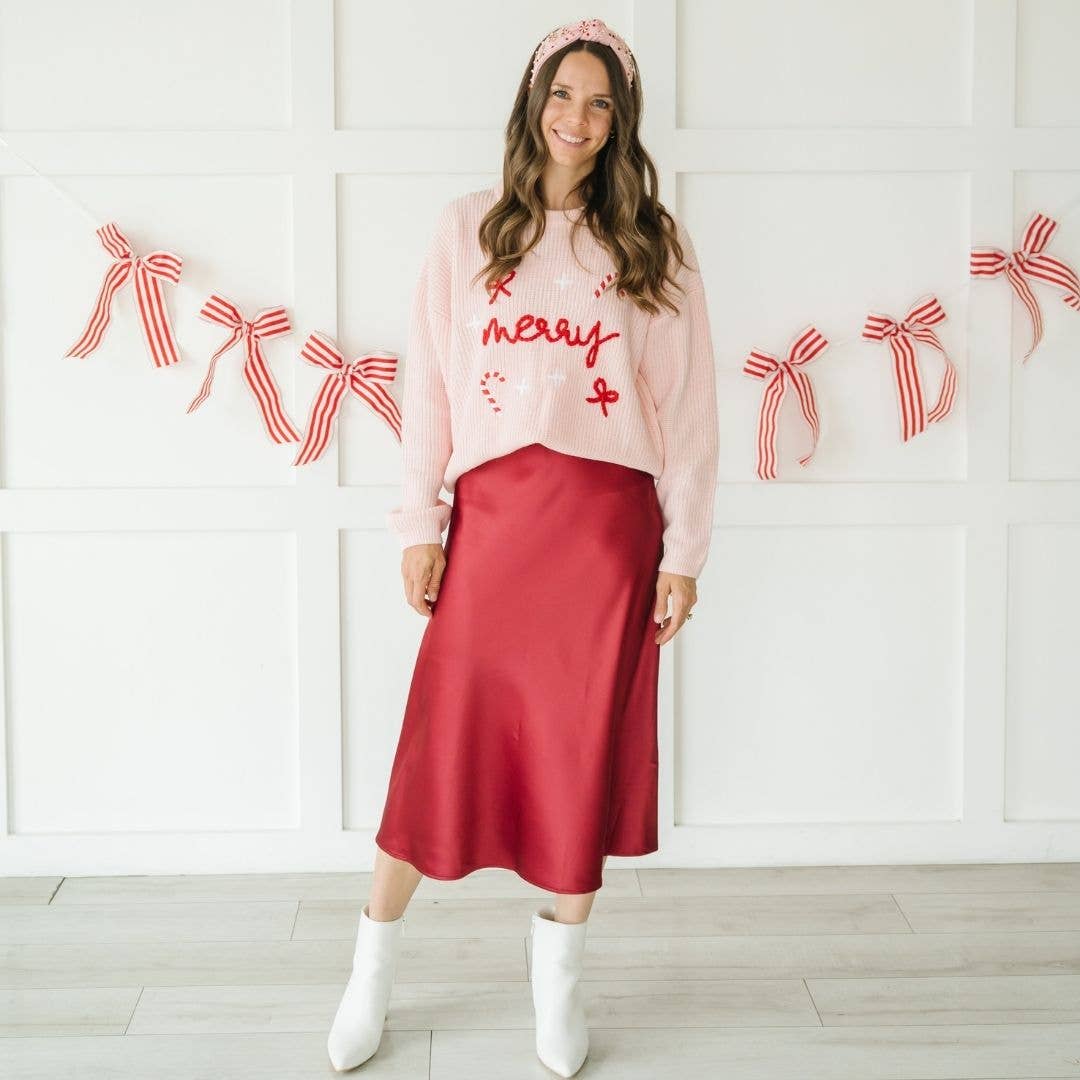 Coquette Merry Christmas Knit Women's Sweater - Mommy and Me