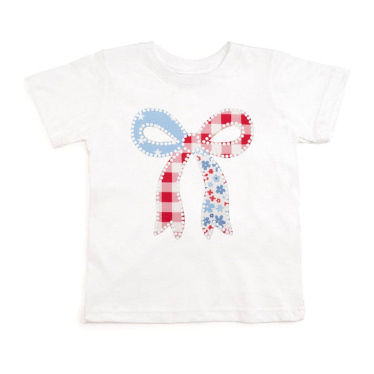 Patchwork Bow Patch Short Sleeve T-Shirt