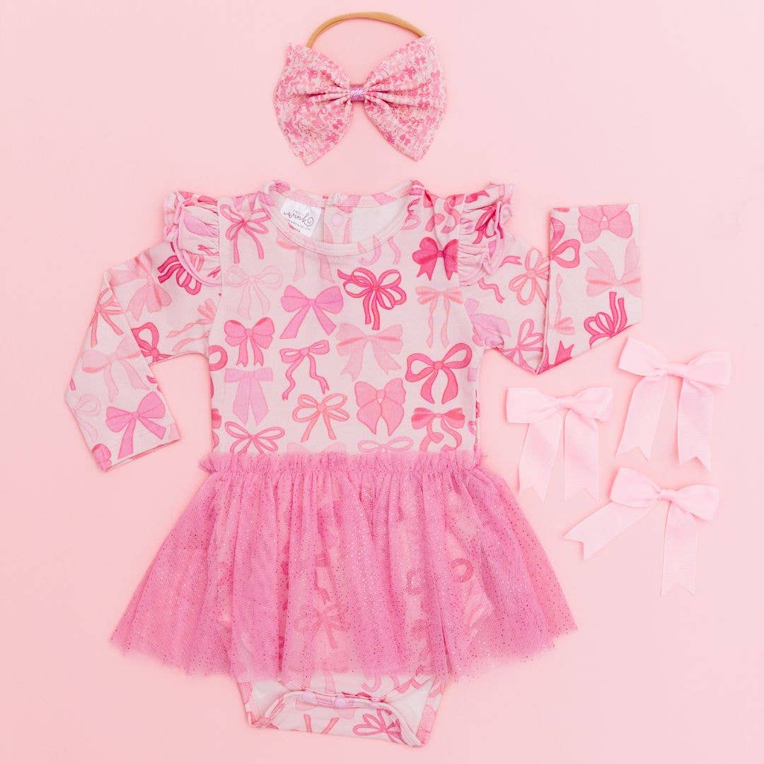 Coquette Bow Long Sleeve Tutu Bodysuit