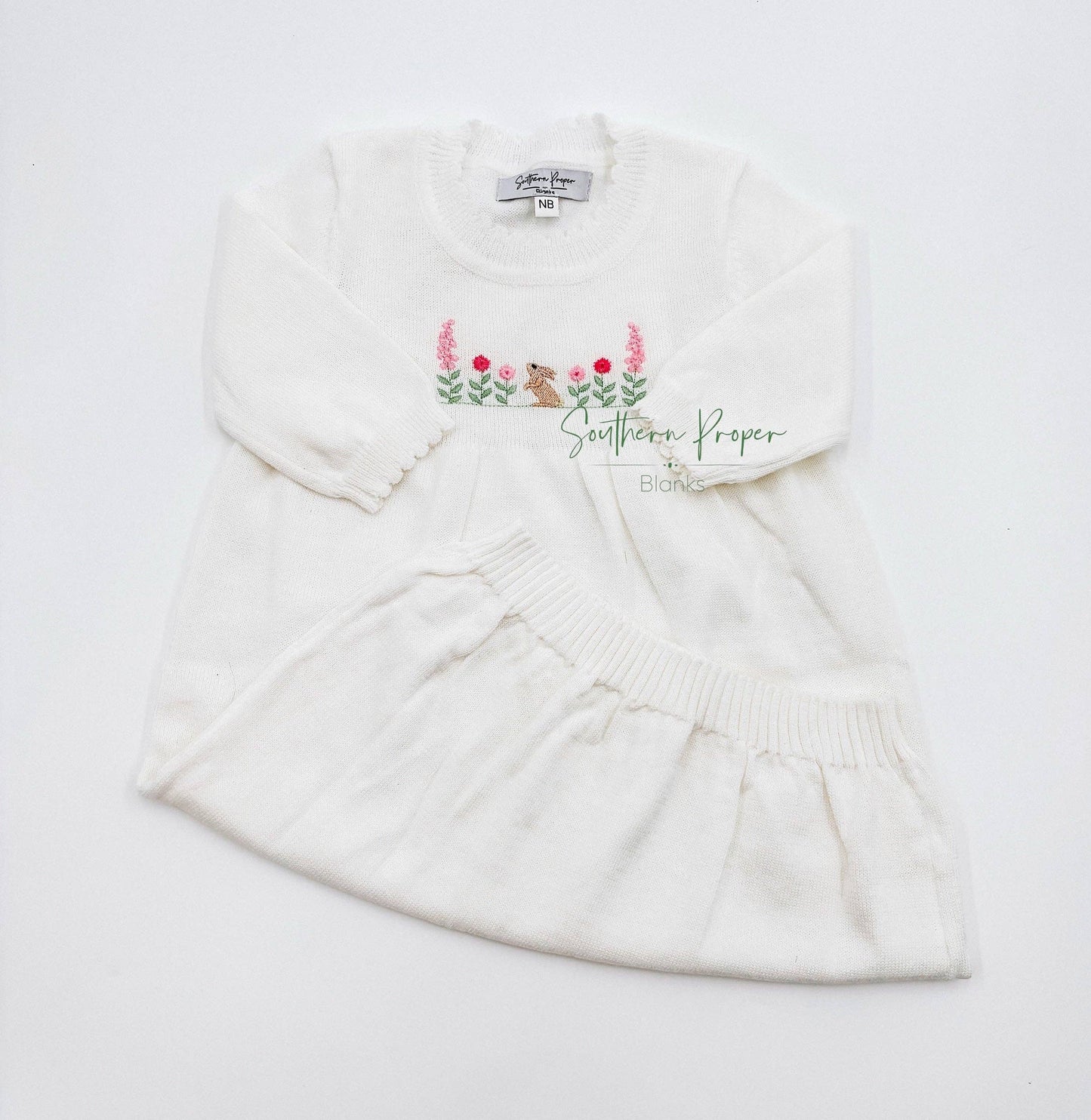 Knit Gown w/ Straight Edge | Cream