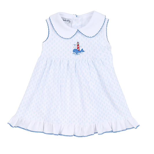 Call of the Sea Embroidered Collared Sleeveless Toddler Dress