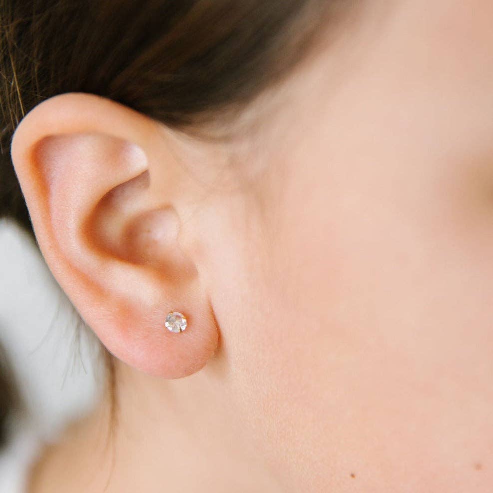 Diamond Gold Stud Earrings