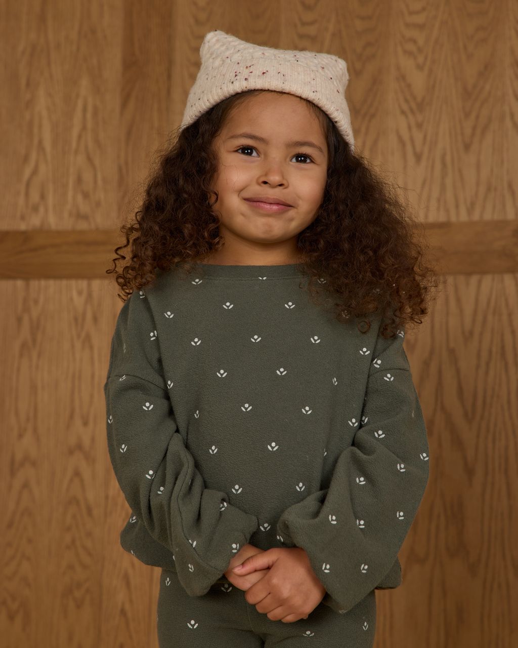 Spongey Knit Set || Evergreen Ditsy