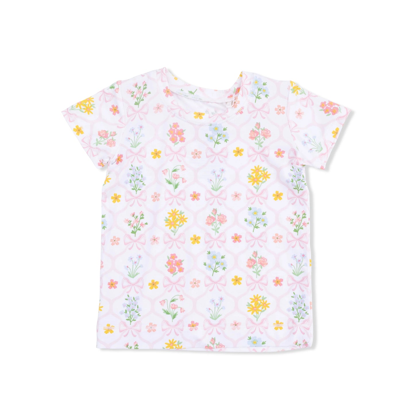 Loungewear Short Set | Spring Blooms Bow Trellis